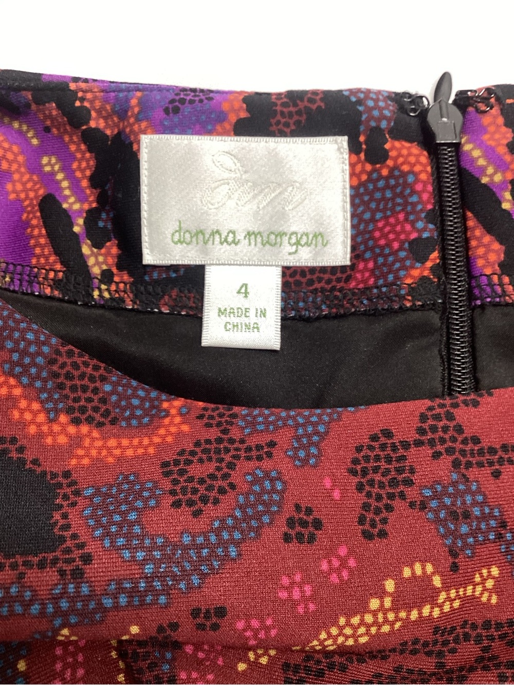 Donna Morgan Red & Purple Paisley Fit-and-Flare Dress - Picture 4 of 9